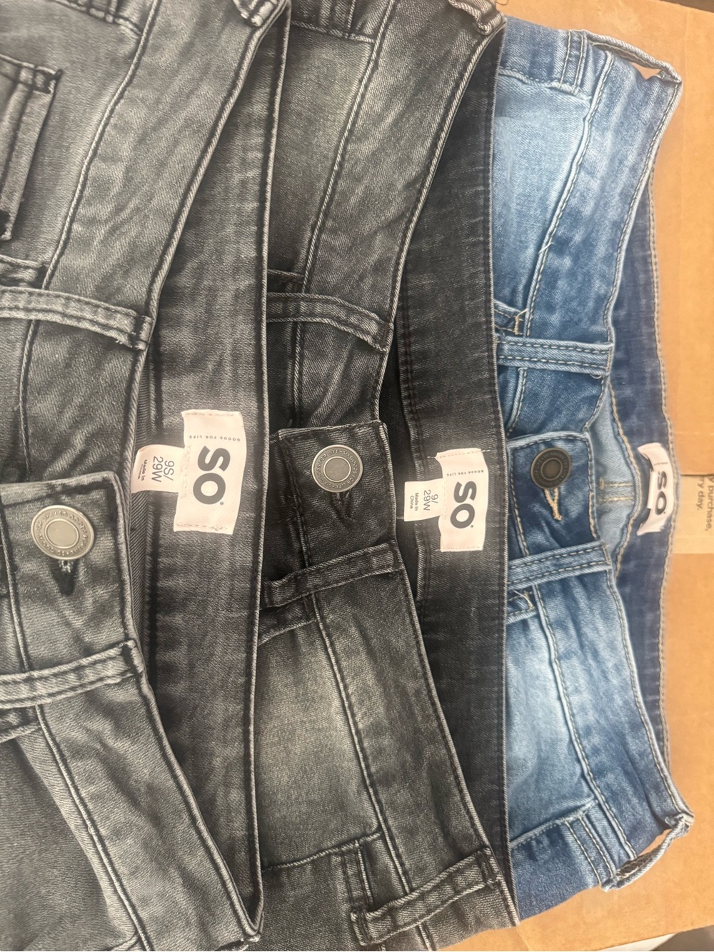 SO Mixed Wash Denim Jeans Set - Black, Charcoal & Blue